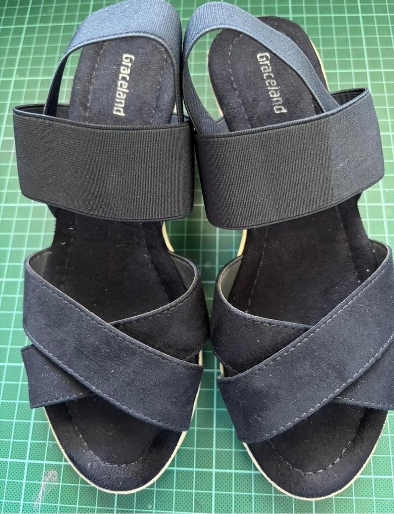 Nieuwe Graceland sleehak sandalen maat 38, Ophalen of Verzenden, Zo goed als nieuw, Blauw, Sandalen of Muiltjes