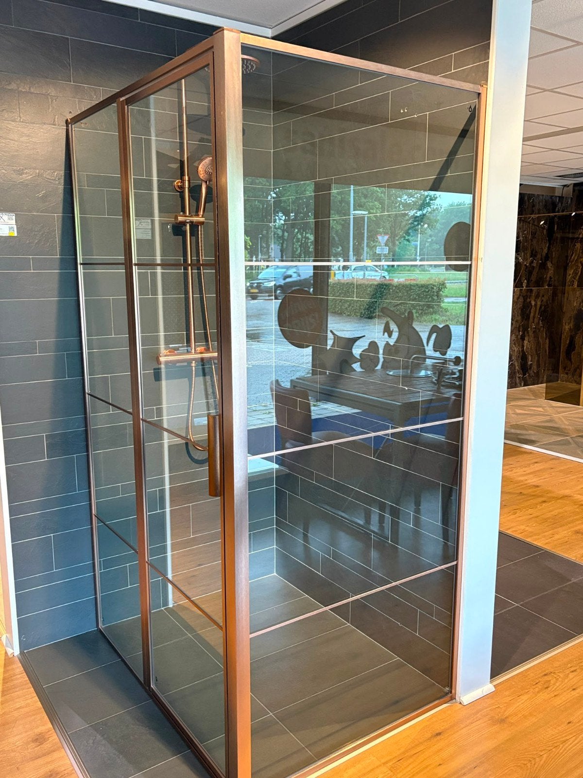Douchehoek koper kleur 90 x 120 cm., Huis en Inrichting, Ophalen