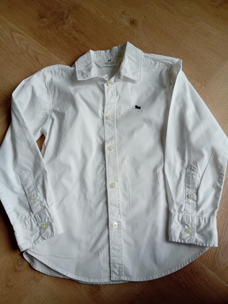 Witte jongensblouse H&M maat 116, Kinderen en Baby's, Kinderkleding | Maat 116, Gebruikt, H&M, Overhemd of Blouse, Ophalen of Verzenden
