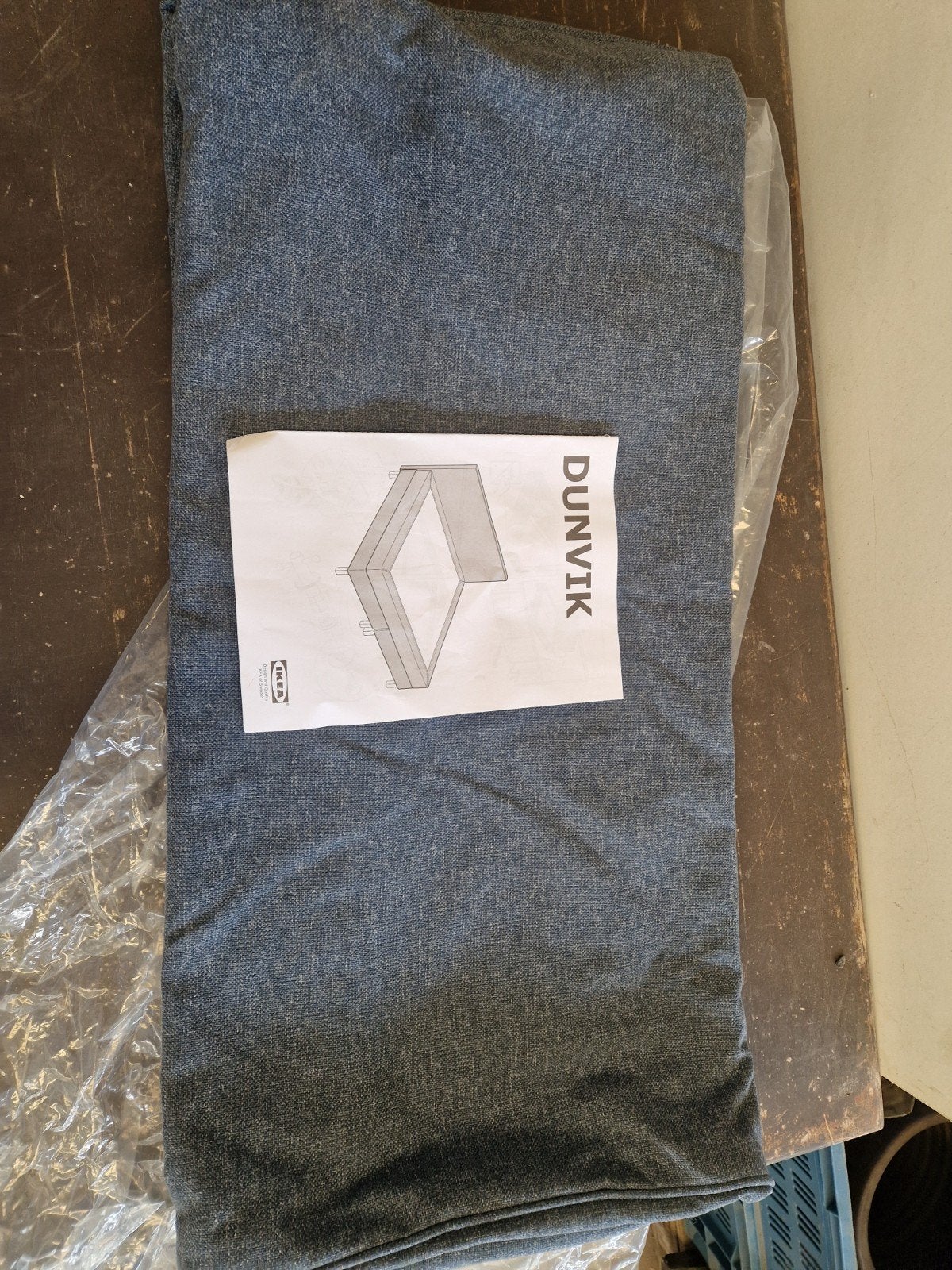Ikea Nieuw Dunvik hoes voor hoofdbord 180c200, Blauw, Ophalen of Verzenden, Nieuw, Tweepersoons