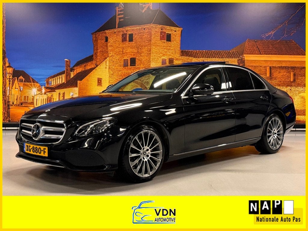 Mercedes-Benz E-klasse 220 d Prestige Aut Leer Panodak 360°, Auto's, Mercedes-Benz, Achterwielaandrijving, Gebruikt, 4 cilinders