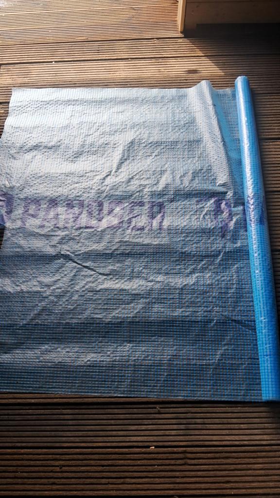 Restant gewapende dampdoorlatende bouwfolie (blauw) ca. 8-, Ophalen of Verzenden, Nieuw
