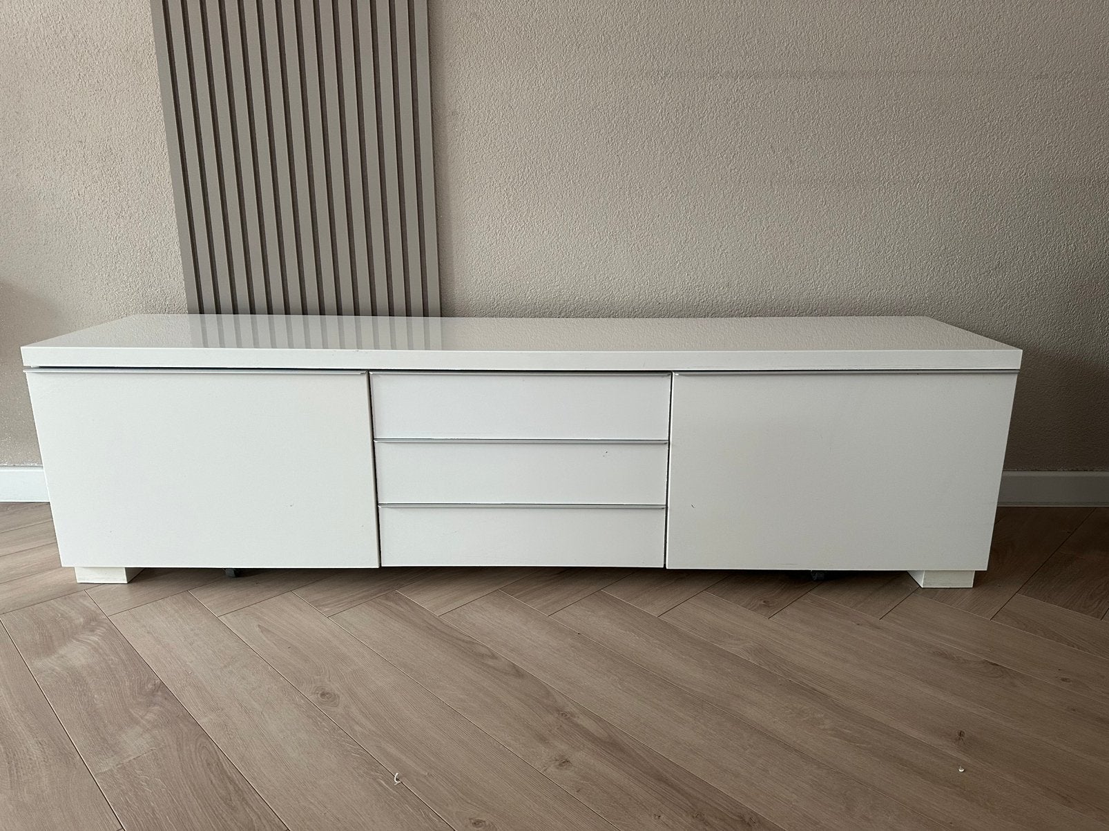 IKEA BESTÅ BURS TV-kast, 180 x 41 x 49 cm, wit glanzend, Overige materialen, Gebruikt, 150 tot 200 cm, Ophalen of Verzenden