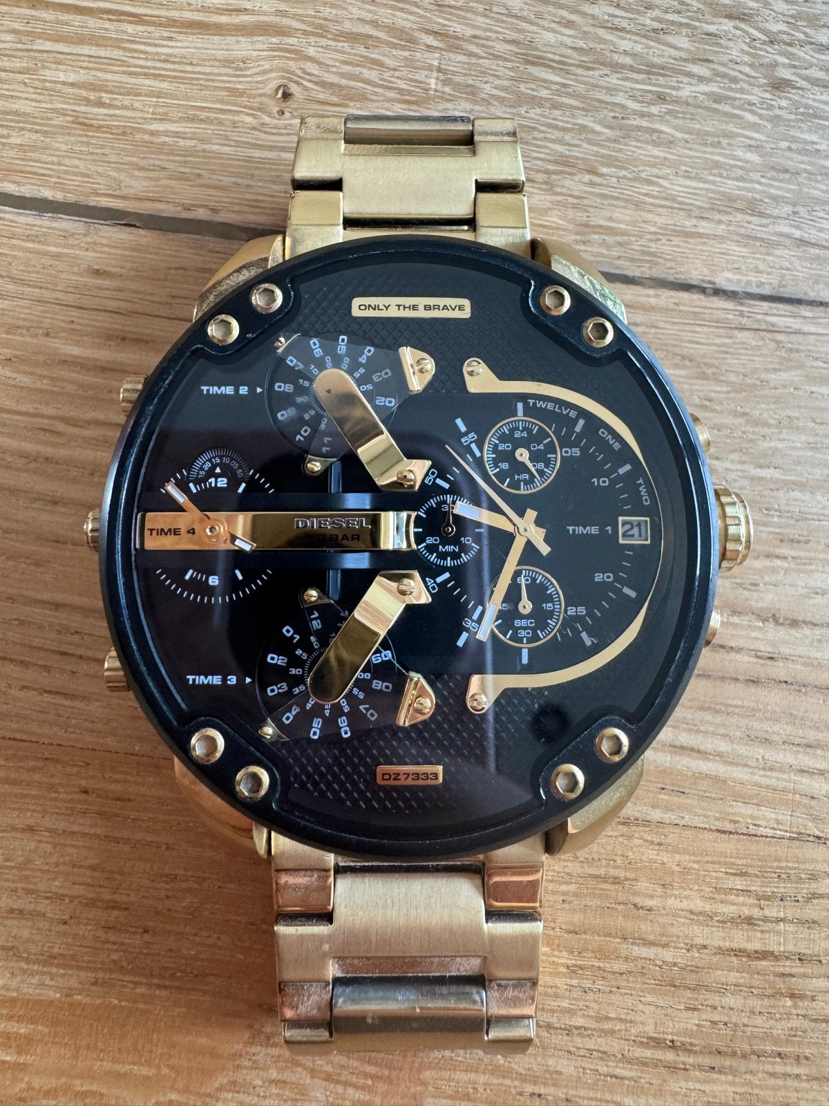 Diesel Mr. Daddy 2.0 – DZ7333 Herenhorloge Goudkleurig, Overige merken, Gebruikt, Staal, Polshorloge