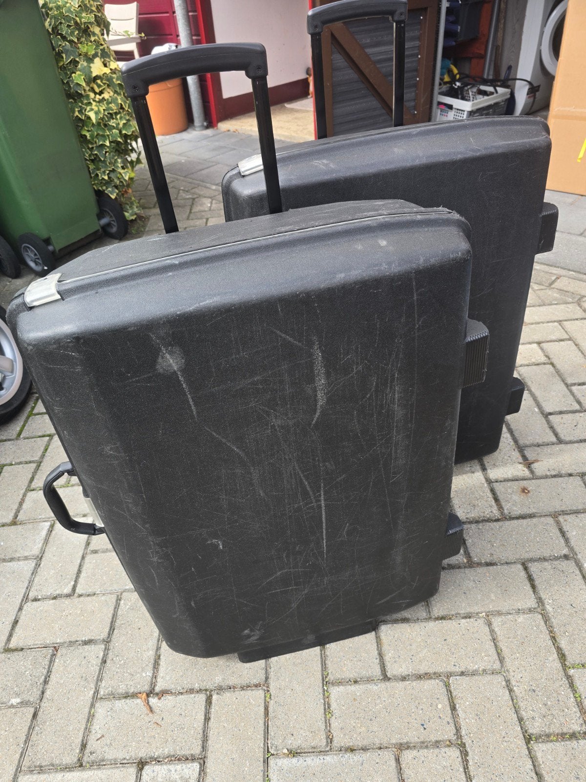 2 Samsonite koffers, zwart, met 2 wielen, Ophalen of Verzenden, Gebruikt, Zwart, Uitschuifbare handgreep
