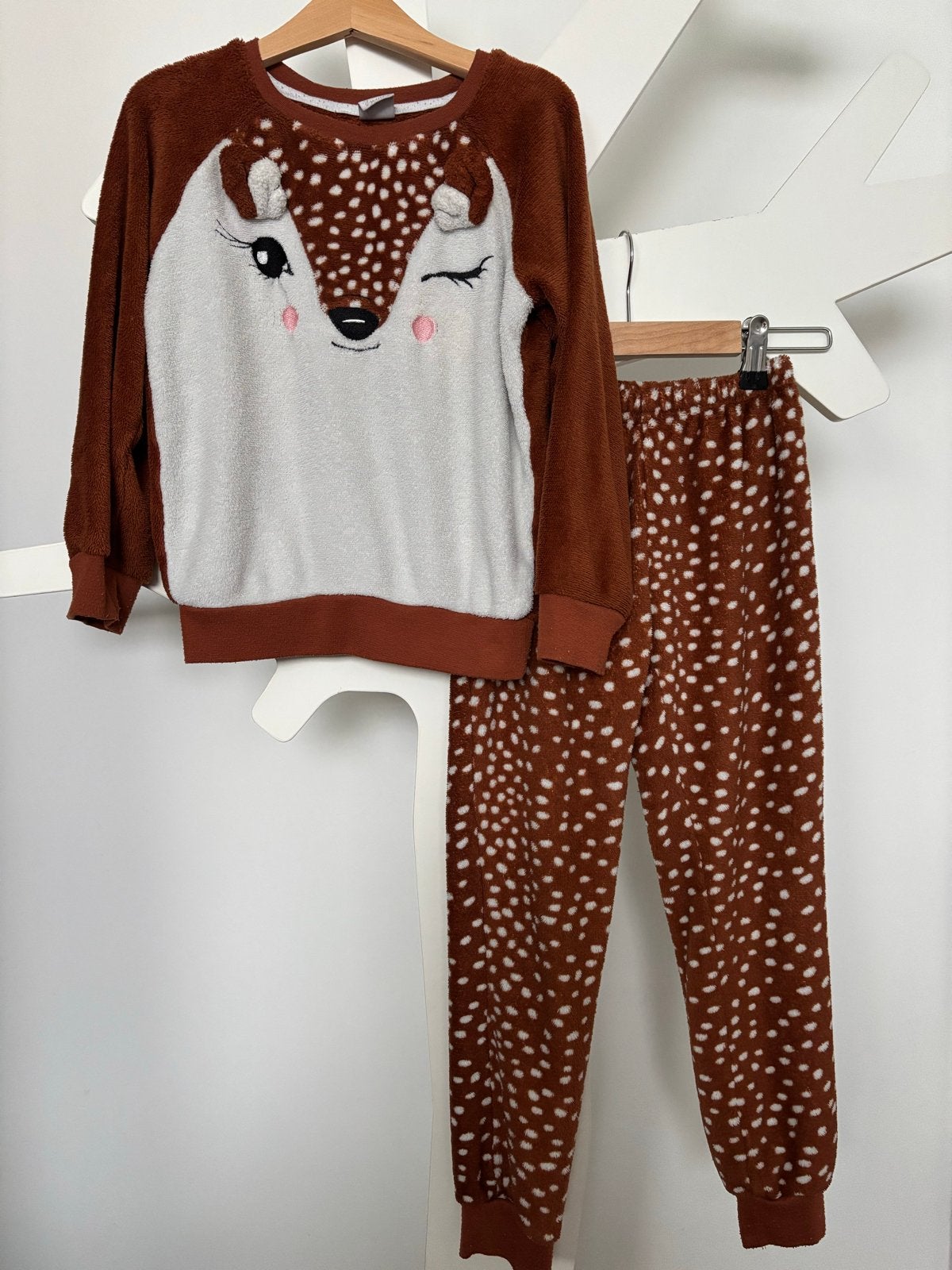 Hema Bambi - hertje Pyjama Set - Maat 122/128, Ophalen of Verzenden, Gebruikt, Meisje, Nacht- of Onderkleding