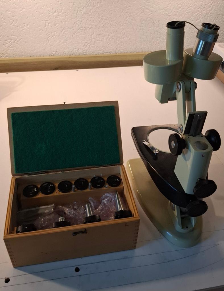 Stereomicroscoop Meopta (?) met vele opties, Ophalen of Verzenden, Zo goed als nieuw, Minder dan 400x, Stereomicroscoop