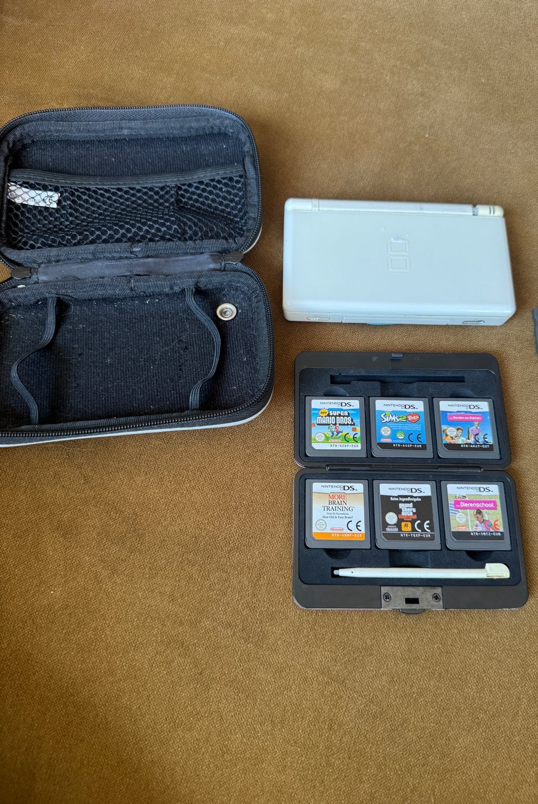 Nintendo DS Lite met spellen, Wit, Ophalen of Verzenden, DS Lite, Gebruikt