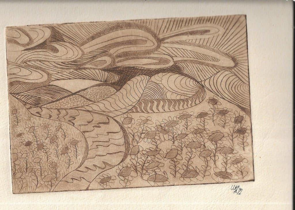 Onbekende steendruk op geschept papier UKL 82 26-20 cm, Ophalen of Verzenden, 1920 tot 1940, Ongelopen, Noord-Holland