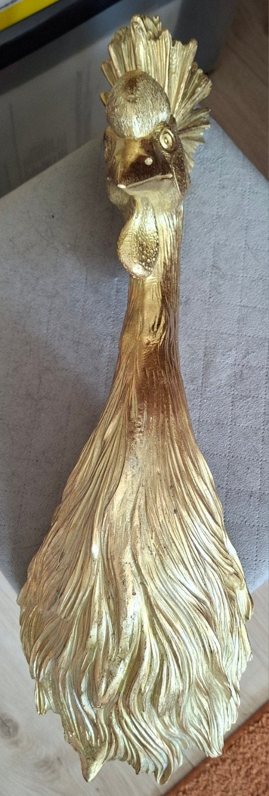 Gouden furnilux wanddecoratie in de vorm van een pauw, Ophalen, Wandsculptuur, Gebruikt, Klassiek