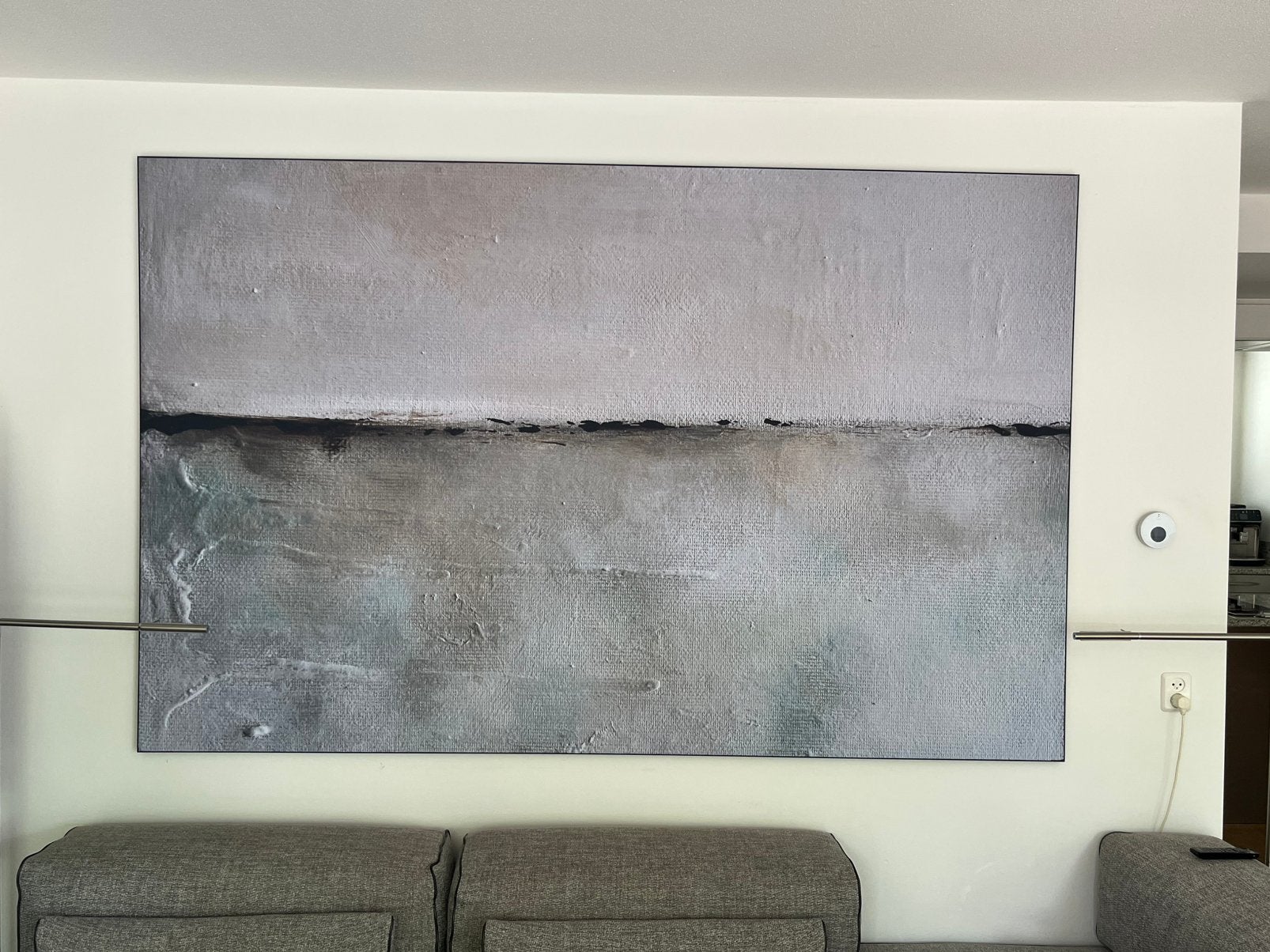 Schilderij: “Winterhorizon” 245x155cm van  Maria Kitano, Ophalen, Kunststof, Ingelijst, Overige technieken