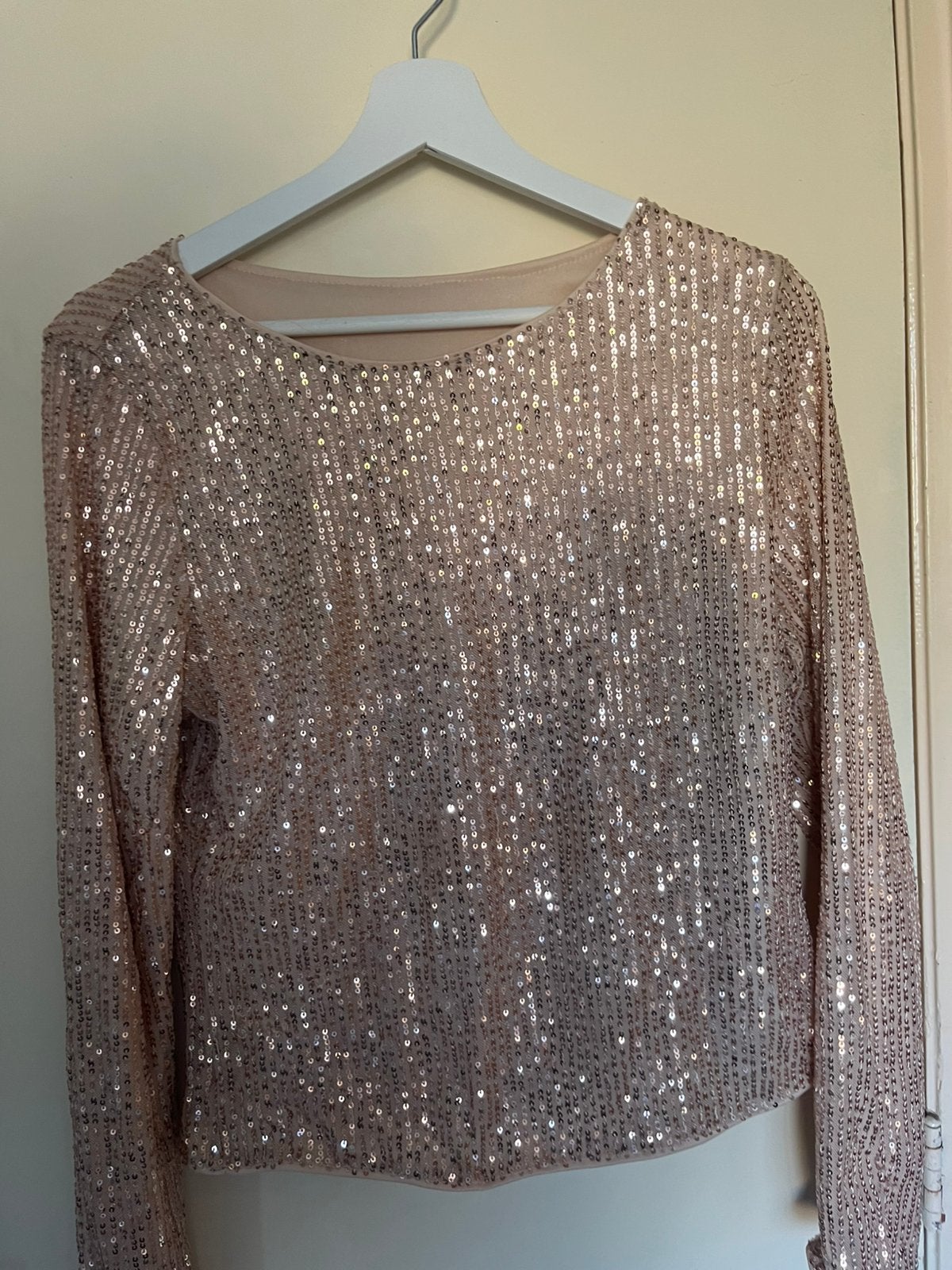 Goud glitter top, Ophalen of Verzenden, Zo goed als nieuw, Zonder mouw