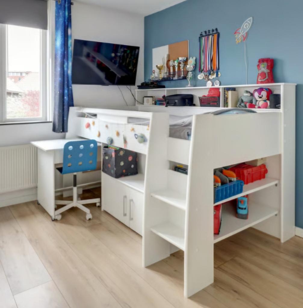 Mooie halfhoogslaper als nieuw, Kinderen en Baby's, 85 tot 100 cm, Lattenbodem, Ophalen of Verzenden, Zo goed als nieuw