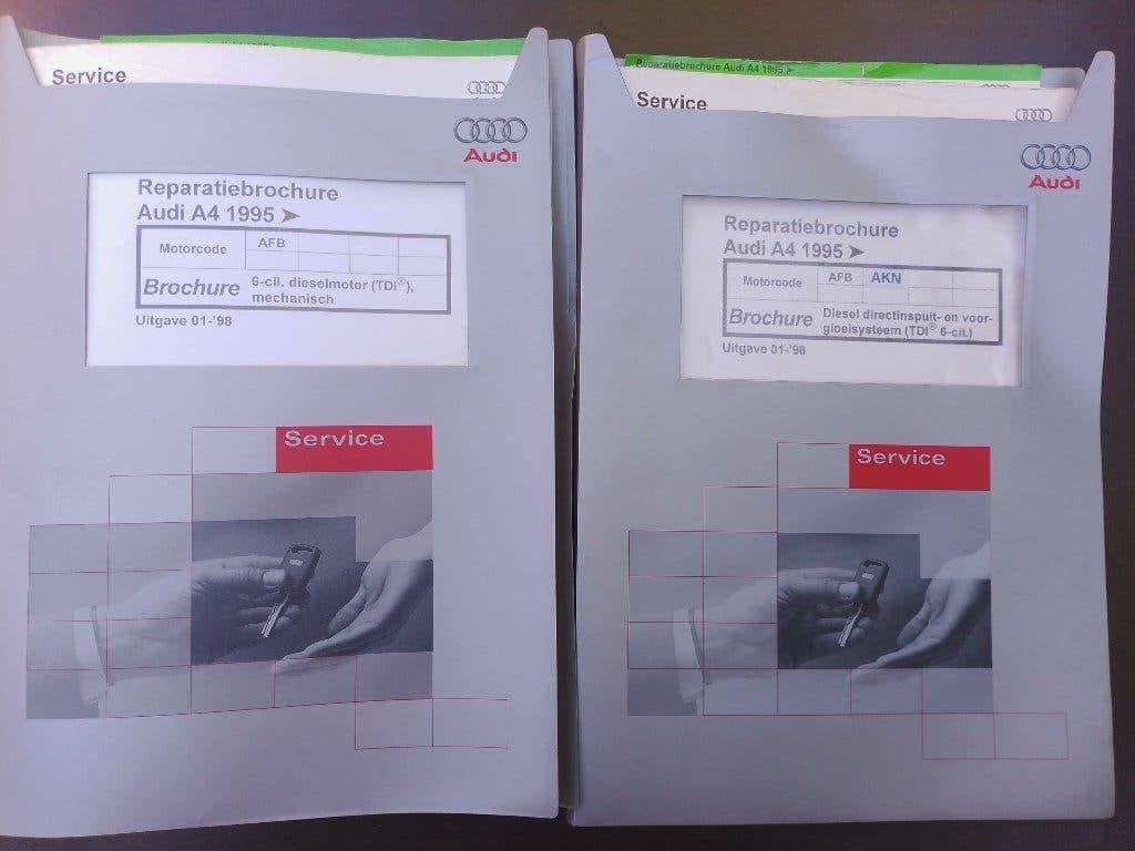 Audi A4 B5 dealer werkplaatsboeken 2.5 V6 TDi motor 110 KW, Ophalen of Verzenden, Gelezen, Audi