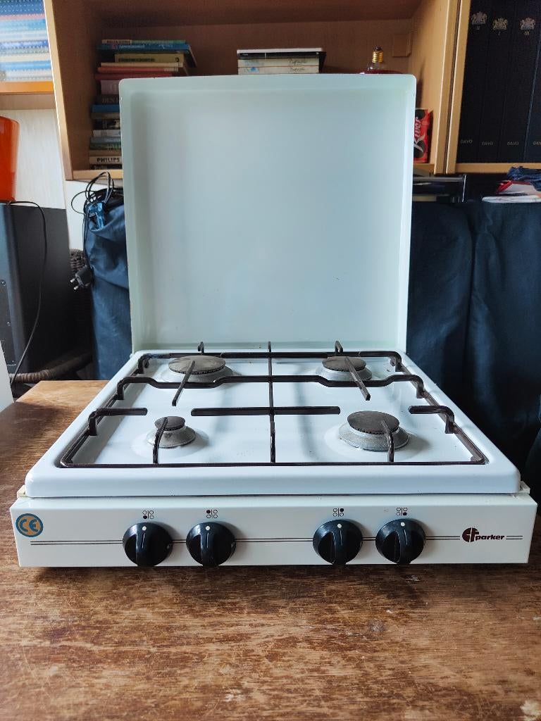 4 pits campinggas komfoor, Caravans en Kamperen, Kampeeraccessoires, Ophalen, Zo goed als nieuw
