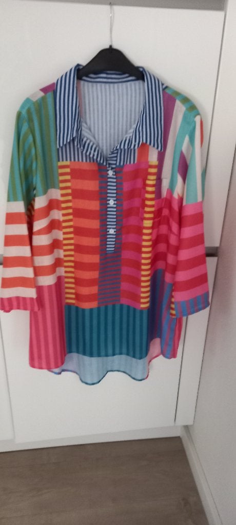 Fleurige dames blouse maat 3XL., Ophalen of Verzenden, Zo goed als nieuw, Maat 46/48 (XL) of groter, Meerkleurig