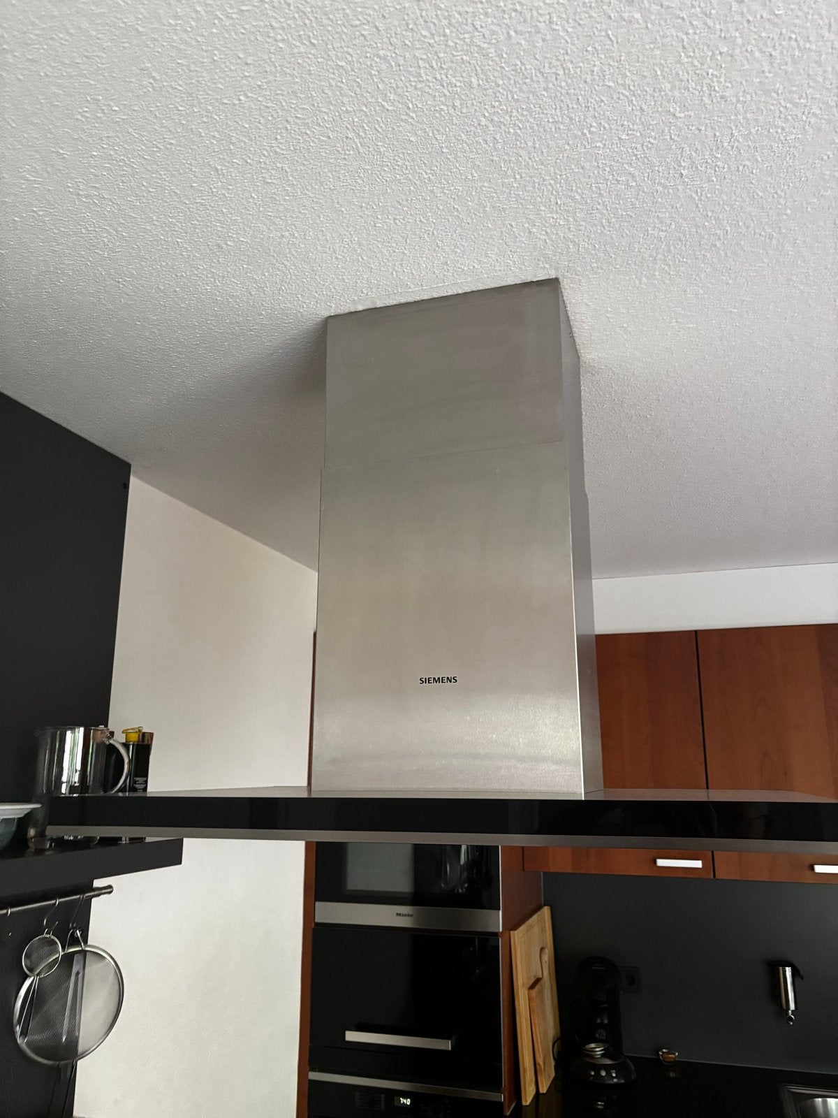 Siemens  - RVS Afzuigkap 90 cm breed, Witgoed en Apparatuur, Afzuigkappen, Gebruikt, Vrijstaand, Eilandschouwkap, 400 tot 600 m³ per uur