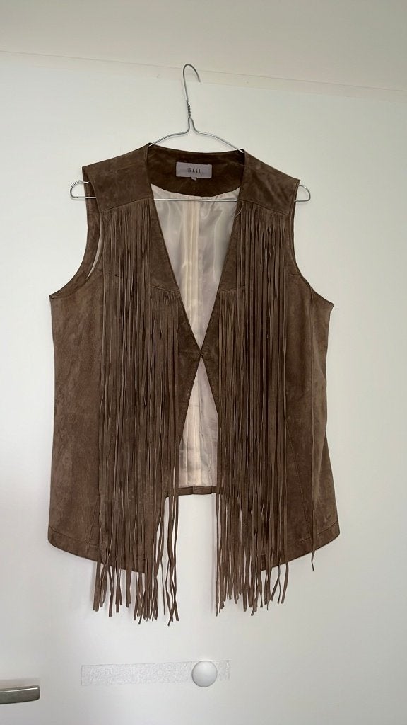 Ibana rouge suede cowgirl gilet maat 42, Ophalen of Verzenden, Zo goed als nieuw, Maat 42/44 (L), Beige
