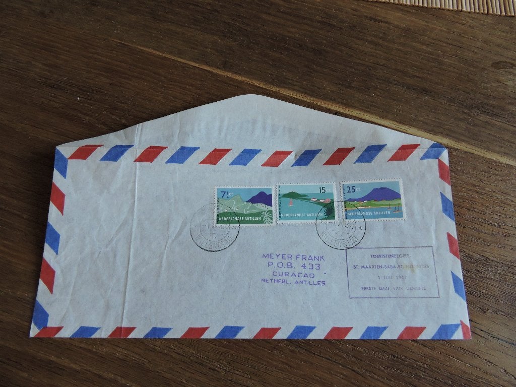 fdc nederlandse antillen  E2_20M – 1 juli 1957  zeldzaam, Verzenden, Gestempeld