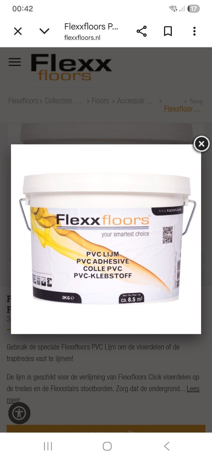 Gezocht Flexfloor pvc lijm, Doe-het-zelf en Verbouw, Verf, Beits en Lak, Ophalen, Wit