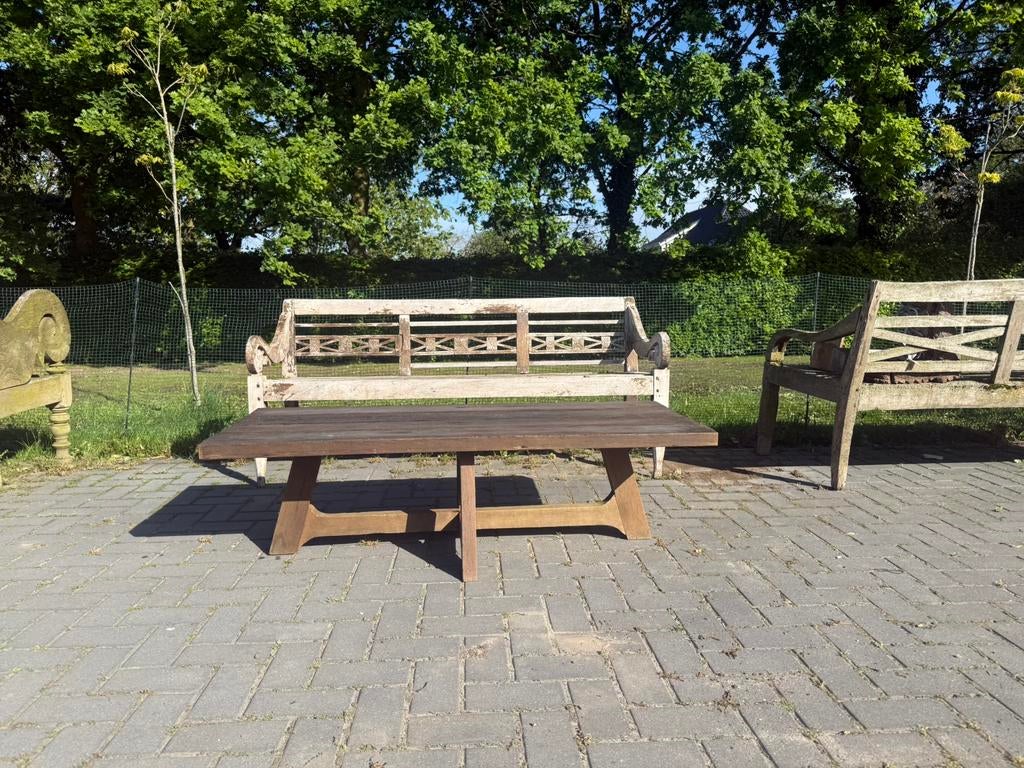 Landelijke buiten salon tafel aura peeperkorn hoffz luksa, Ophalen of Verzenden, Zo goed als nieuw, Hout