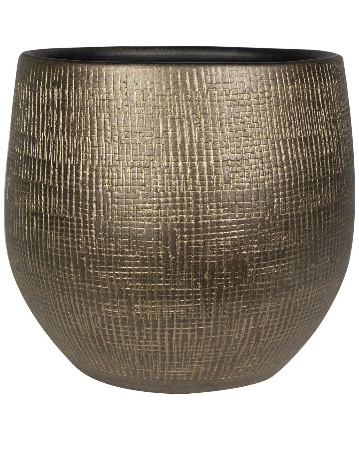 Plantenpot - modern design - goudkleurig, Tuin en Terras, 25 tot 40 cm, Rond, Ophalen of Verzenden, Zo goed als nieuw