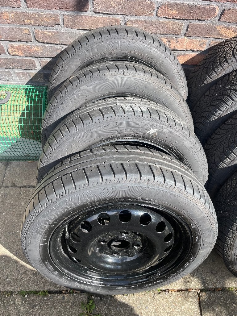 LM Velgen BANDEN 155 X 65 R14 en 175 X 65 R14  C1, 107, Aygo, Auto-onderdelen, Banden en Velgen, 14 inch, Gebruikt, 155 mm, Banden en Velgen