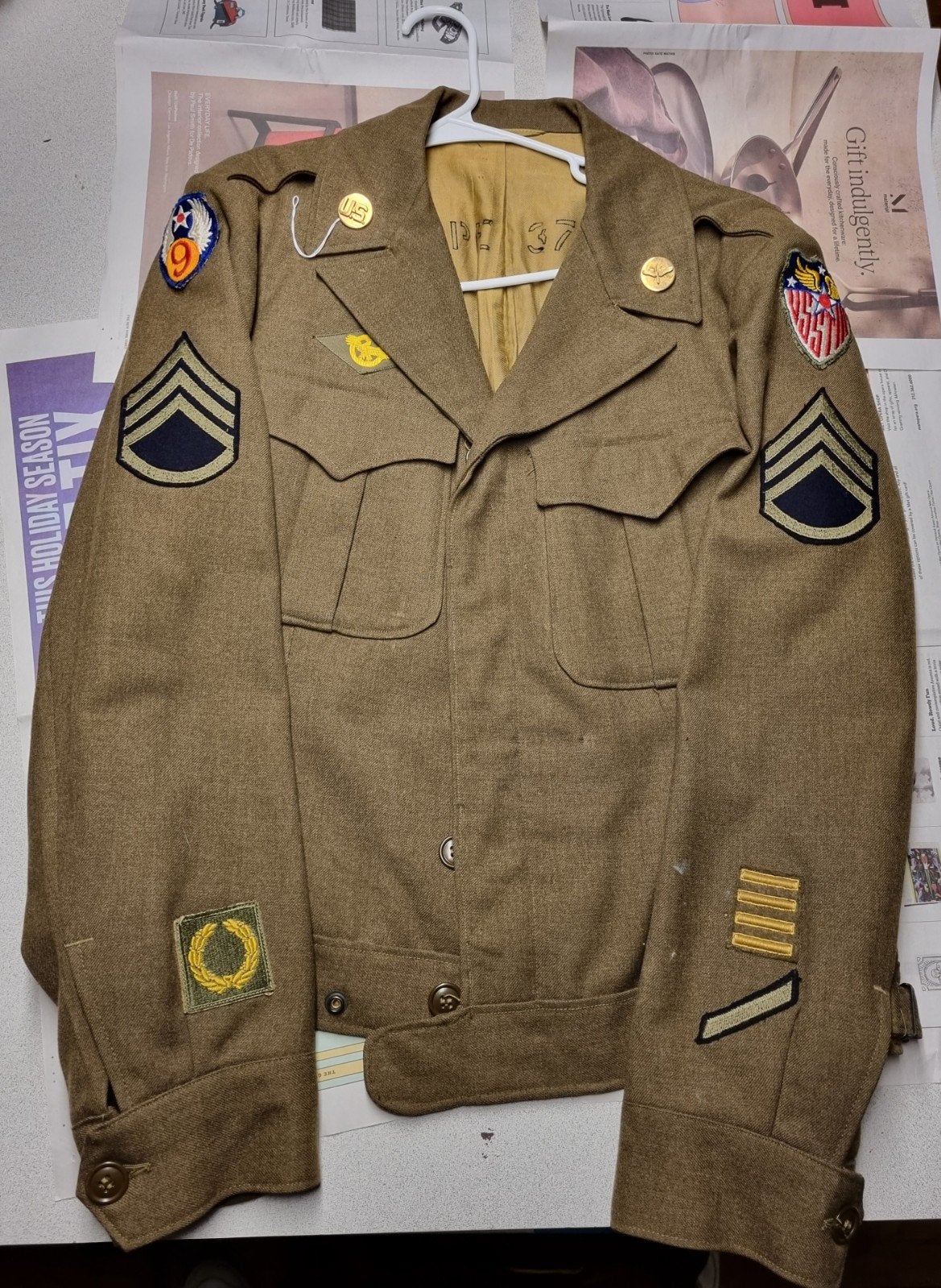 US Army Uniform 'Ike Jacket' WOII  Sergeant, Verzamelen, Militaria | Tweede Wereldoorlog, Ophalen, Luchtmacht, Amerika, Kleding of Schoenen
