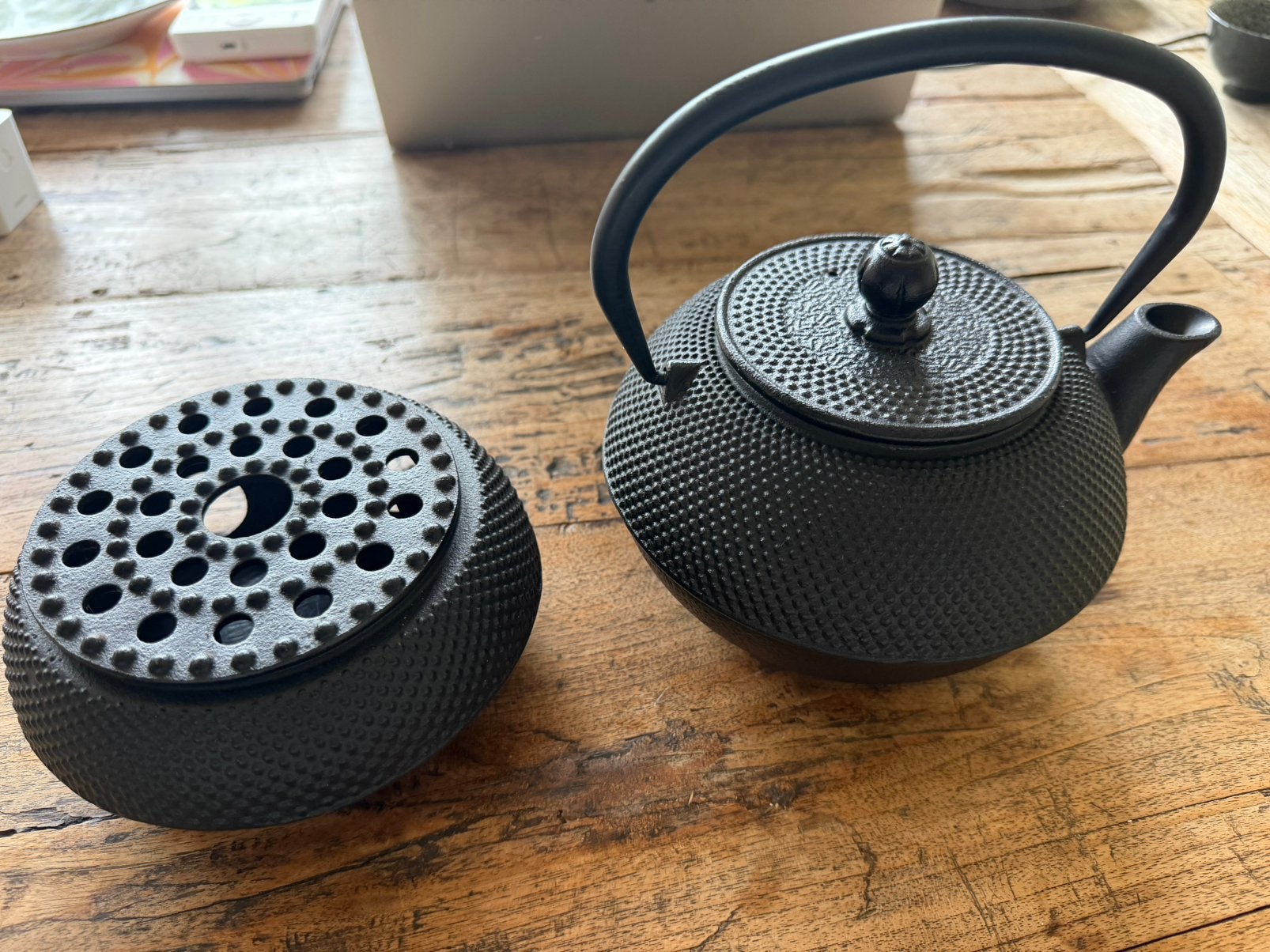 Theepot (1,1 liter) + theewarmer Bredemeijer Jang Zwart, Antiek en Kunst, Ophalen of Verzenden