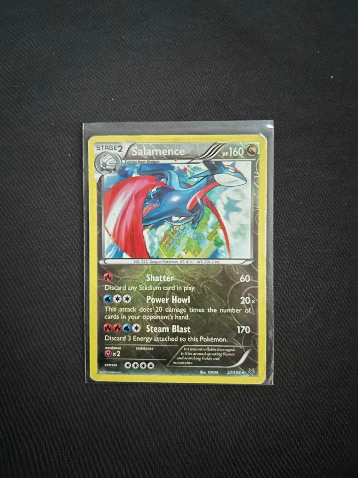 Salamence (ROS 57/108) Pokémon Kaart, Ophalen of Verzenden, Gebruikt, Losse kaart