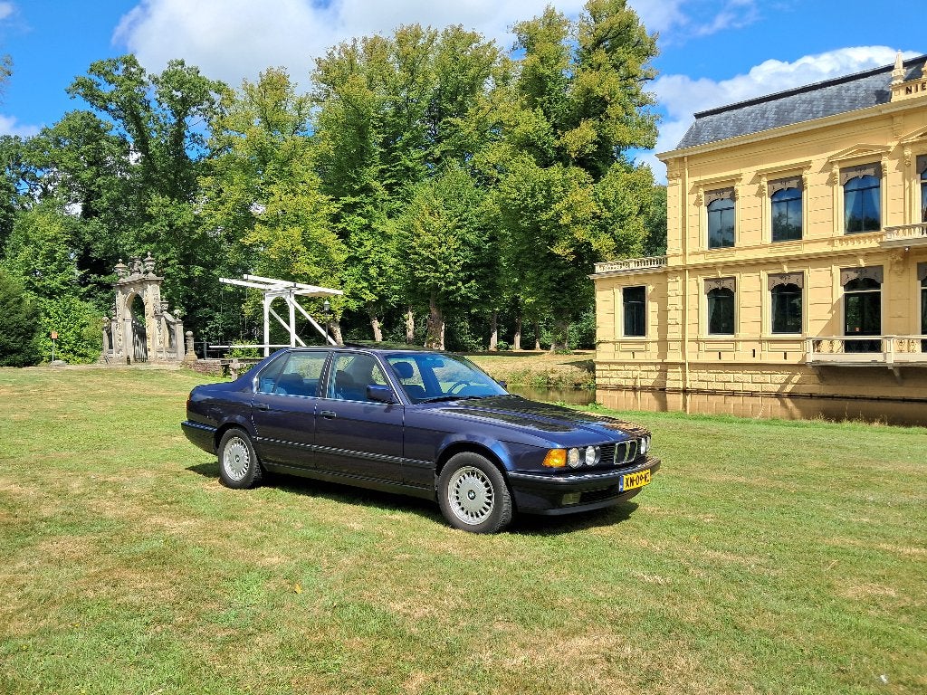 BMW 735I E32 1989 volledig origineel, Ned. auto, 3e eigenaar, 3430 cc, Achterwielaandrijving, Elektrische ramen, Blauw