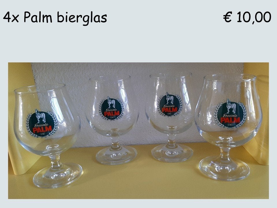 4x Palm bier glas, Ophalen, Zo goed als nieuw, Glas of Glazen, Palm