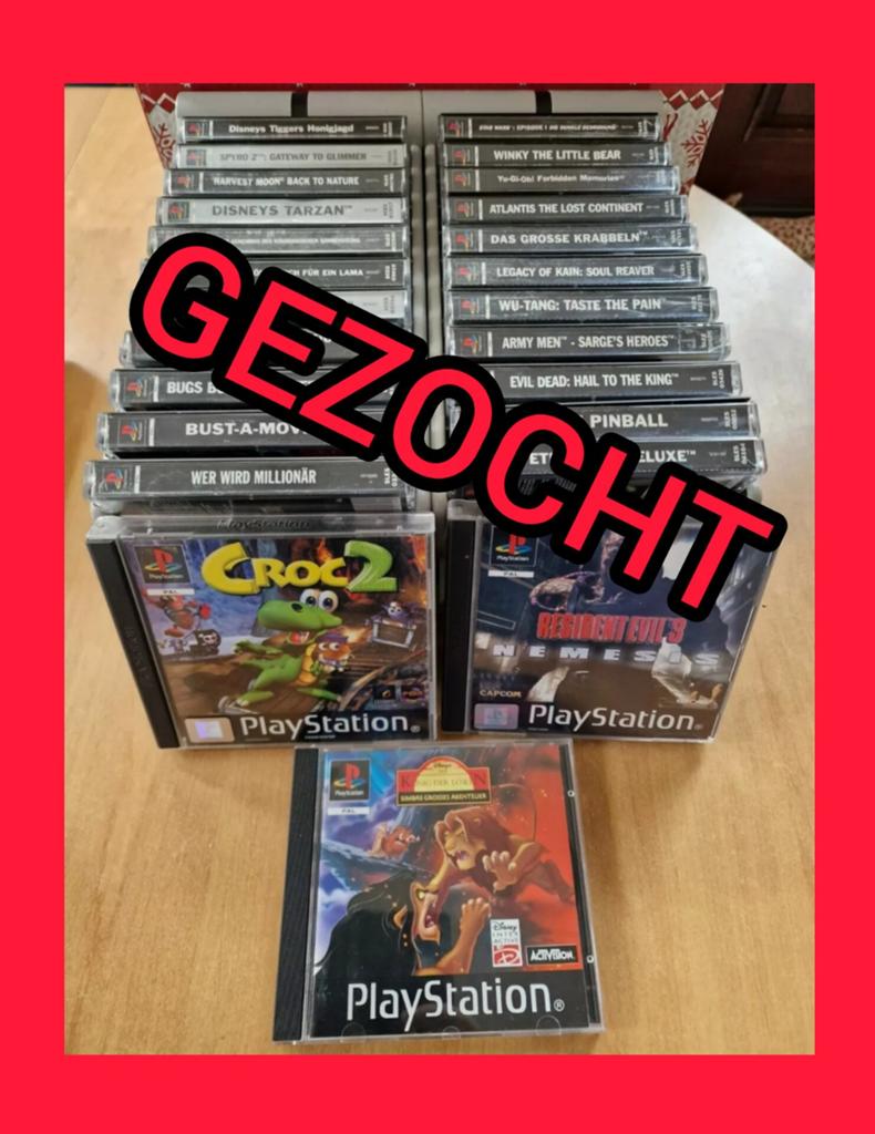 GEZOCHT PlayStation 1 2 3 Xbox Nintendo Sega, 1 speler, Ophalen of Verzenden, Overige genres, Vanaf 3 jaar