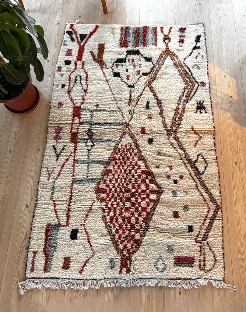 Handgemaakt Marokkaans Tapijt, 150 tot 200 cm, Ophalen of Verzenden, Rechthoekig, Rood