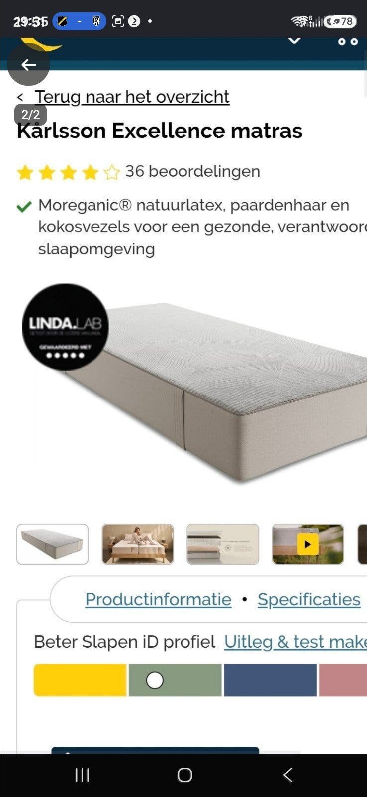Karlsson Excellence matras 140x200, Ophalen, Tweepersoons, 140 cm, Zo goed als nieuw