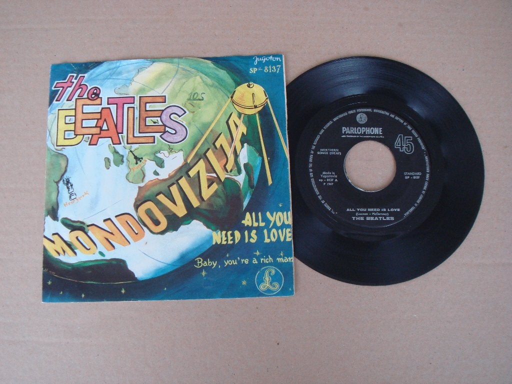 The Beatles All You Need Is Love Vinyl single - Yugoslavia, Gebruikt, 7 inch, Ophalen of Verzenden, Overige typen