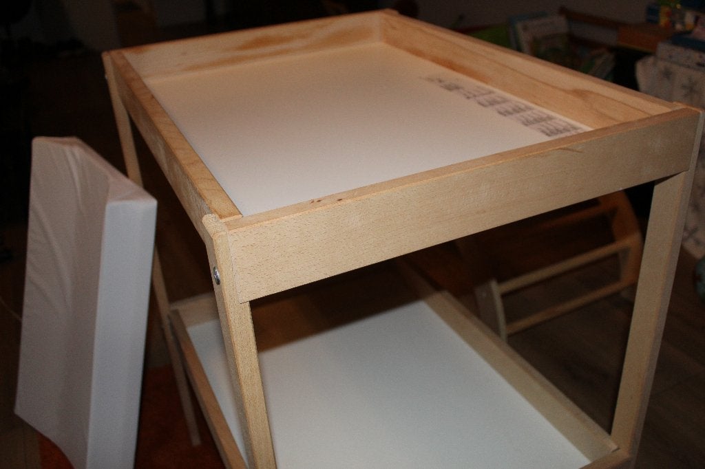 Houten Commode / Verschoontafel / Luiertafel, Gebruikt, Minder dan 75 cm, 50 tot 70 cm, Opstaande rand