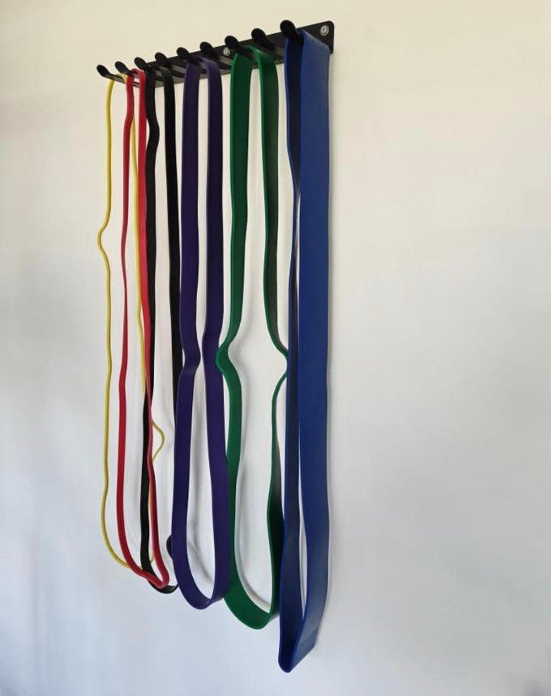 Set van 7 weerstandbanden / recistance bands incl wand rek, Nieuw, Ophalen of Verzenden, ., Info@fitnesstradingtothemax.nl