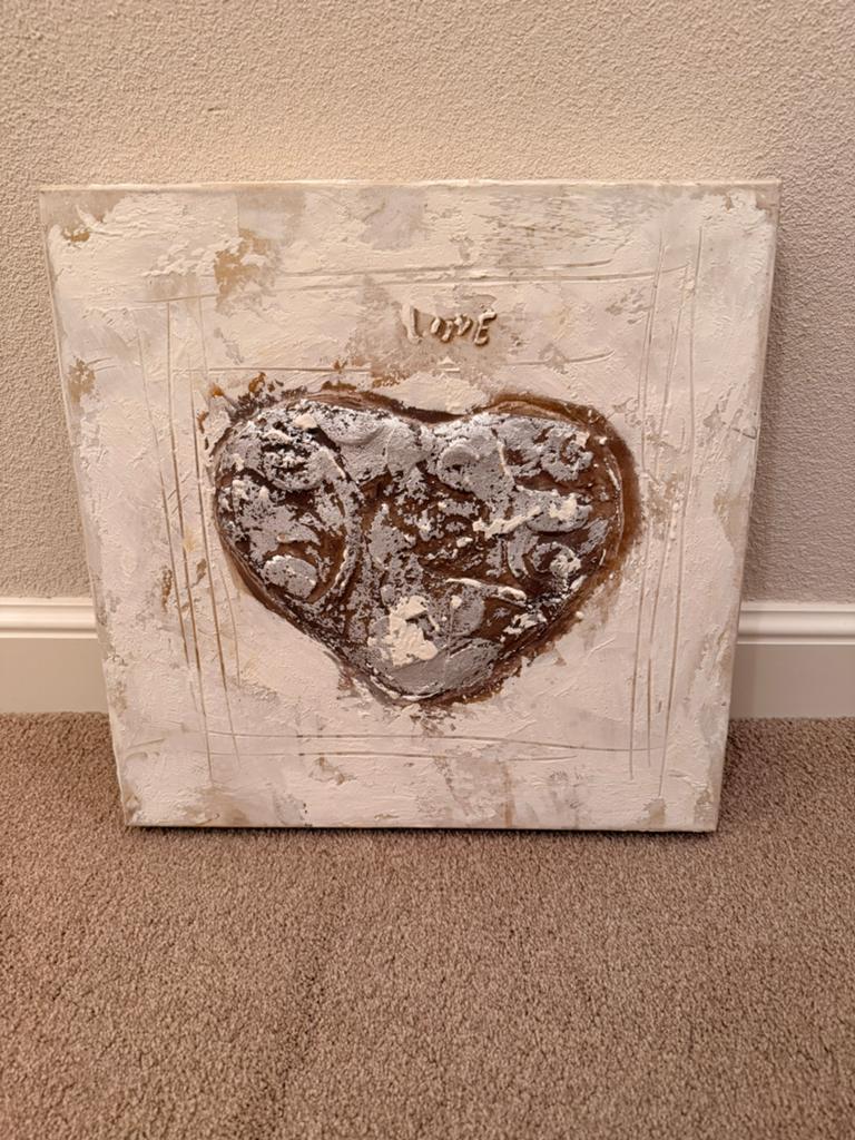 Schilderij 'Love' met 3D-effect en textuur, Ophalen of Verzenden, Nieuw, Schilderij