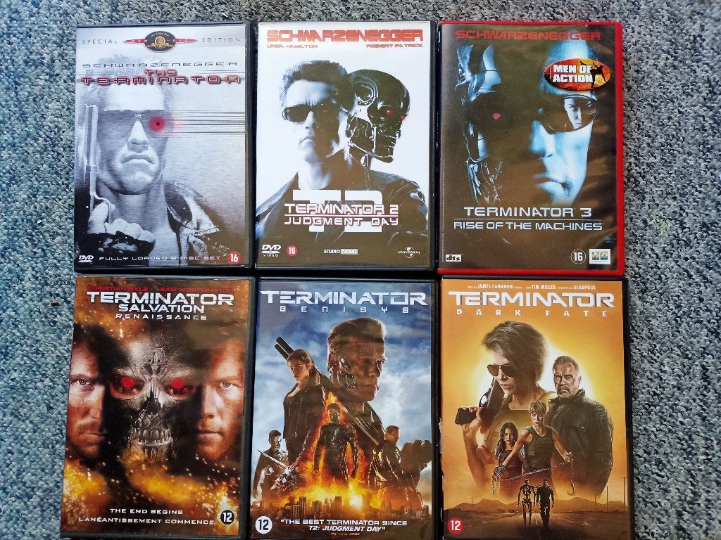 Terminator 1,2,3,4,5 Topfilms!!, Vanaf 16 jaar, Ophalen of Verzenden, Zo goed als nieuw, Actiethriller