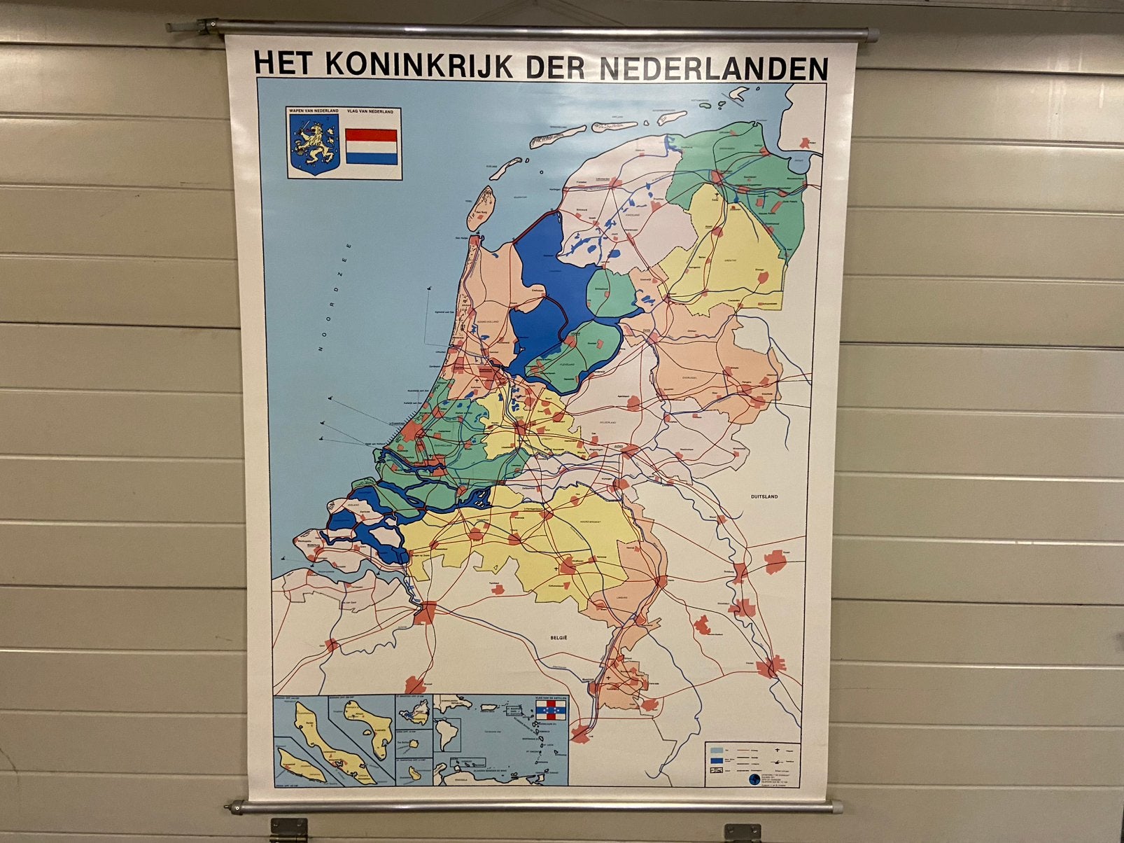 Schoolplaat Het Koninkrijk Der Nederlanden "De Evenaar", Ophalen of Verzenden, Aardrijkskunde