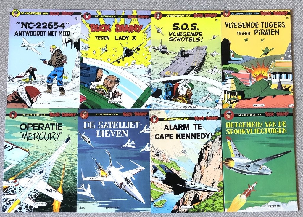 8 stripalbums van Buck Danny In prima staat, Meerdere stripboeken, Ophalen of Verzenden, Zo goed als nieuw