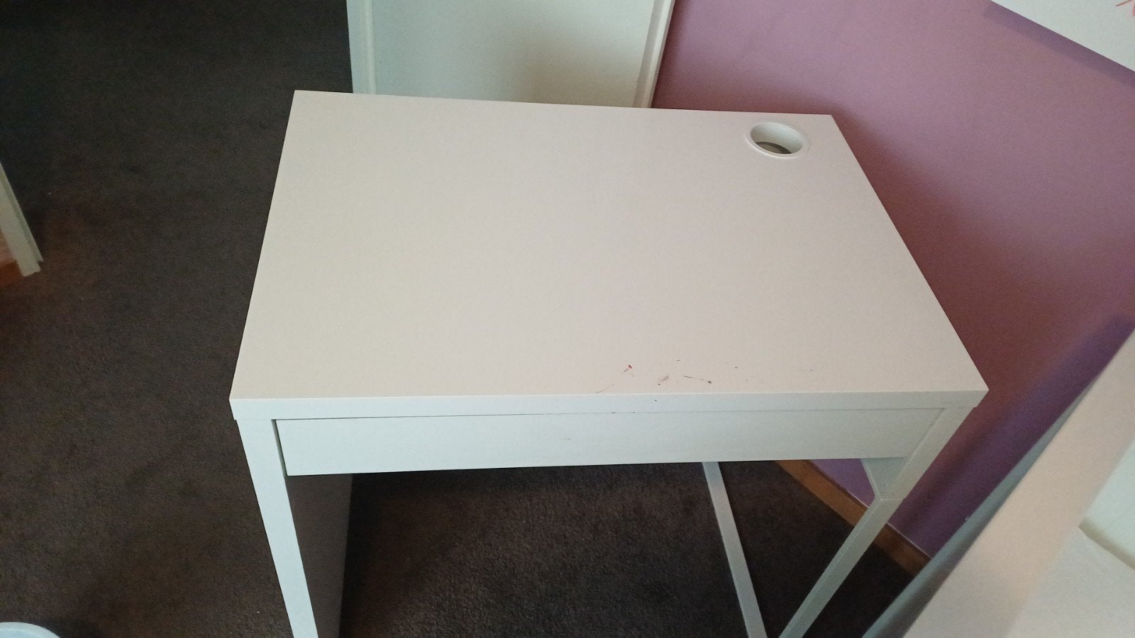 IKEA Mick bureau 73x50cm - Wit, met lade, Ophalen, Met lades, Gebruikt, IKEA