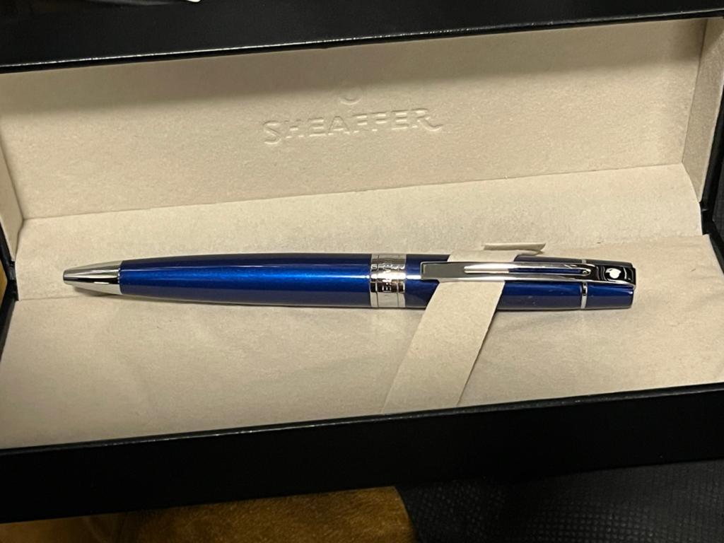Sheaffer 300 Glanzende Blauwe Balpen in Geschenkdoos NIEUW, Sheaffer, Nieuw, Met doosje, Balpen