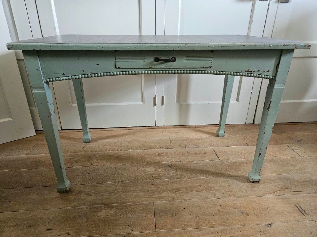 Brocante tafel/bureau met lade - 117x65x75 cm, Ophalen