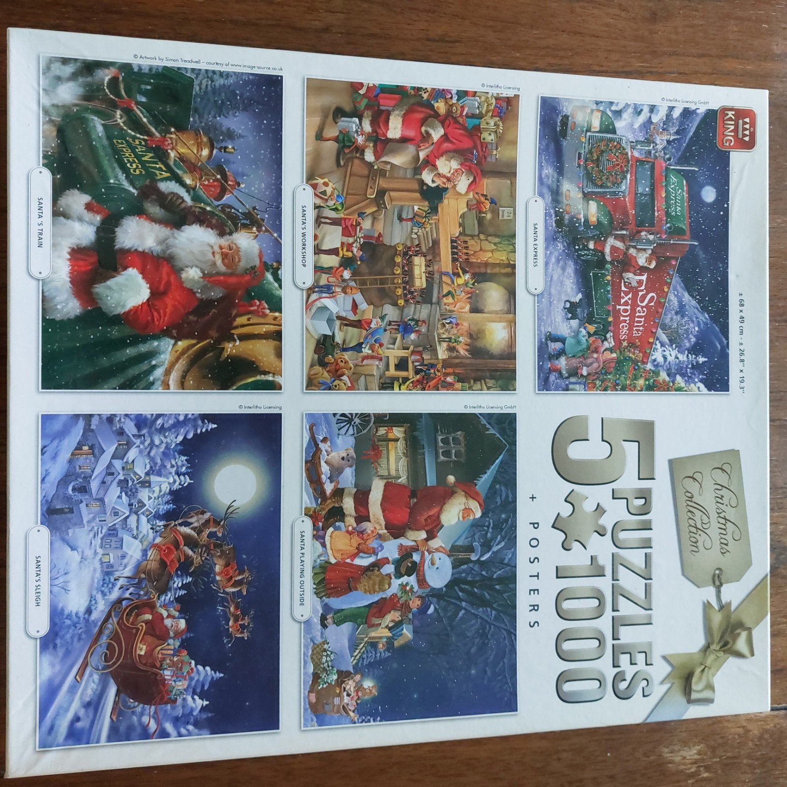 King Christmas Collection 5x1000 stukjes legpuzzel, Ophalen of Verzenden, 500 t/m 1500 stukjes, Zo goed als nieuw, Legpuzzel