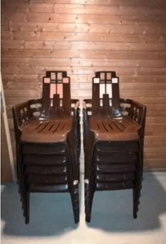 vintage designer stoelen Pierre Paulin - Massonnet, Ophalen, Gebruikt, Kunststof, Stapelbaar