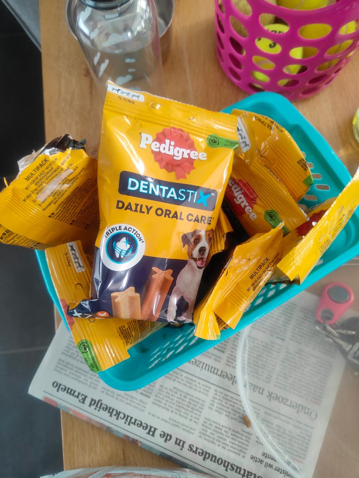 Dental sticks voederbakjes en snoepjes, Ophalen