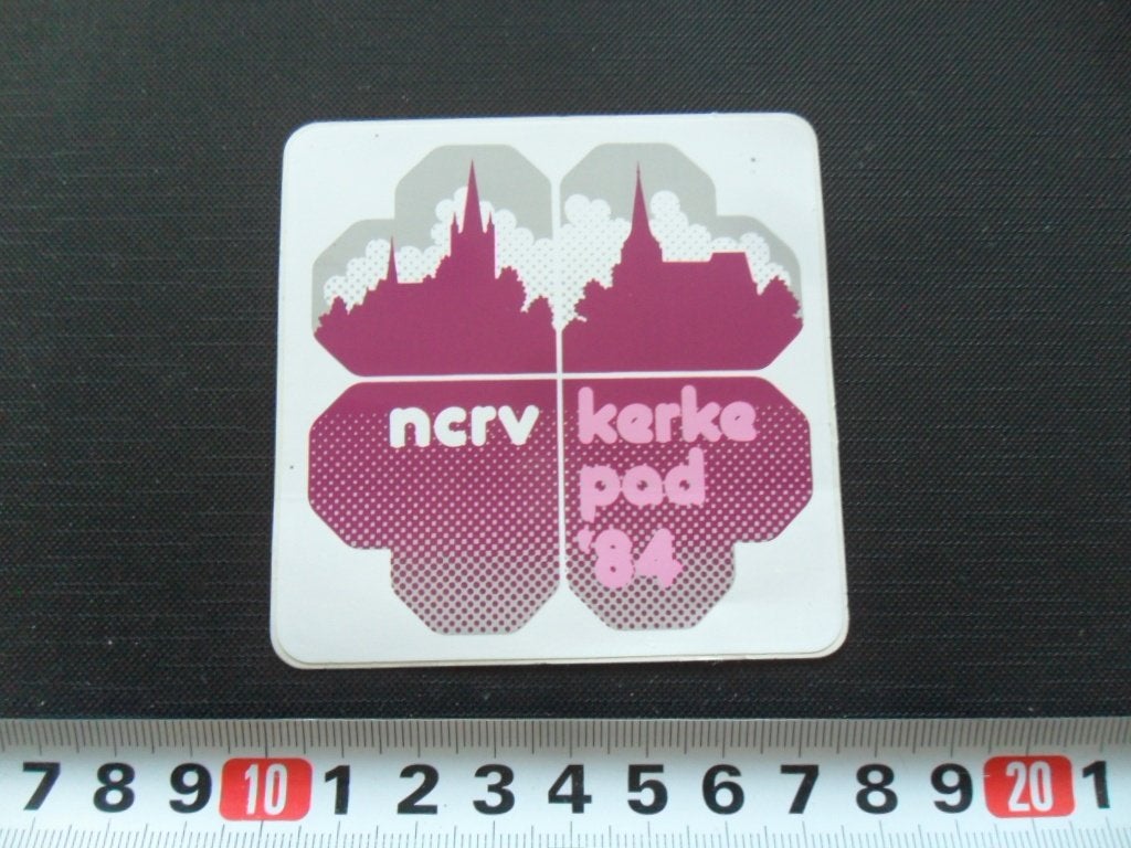 sticker NCRV kerkepad 1984, Ophalen of Verzenden, Zo goed als nieuw