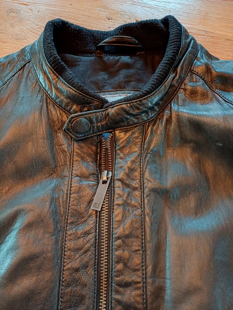 Leren jas cast Iron  s/m, Maat 48/50 (M), Zwart, Ophalen of Verzenden, Zo goed als nieuw